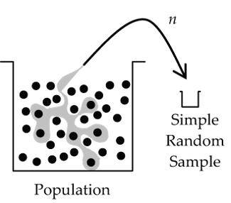 Graphic representation of a simple random sample from a population