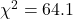 \chi^2 = 64.1